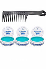 Abzehk Blue Ultra Strong Hair Styling Wax 3 Stuks + Gratis Styling Kam afbeelding 1