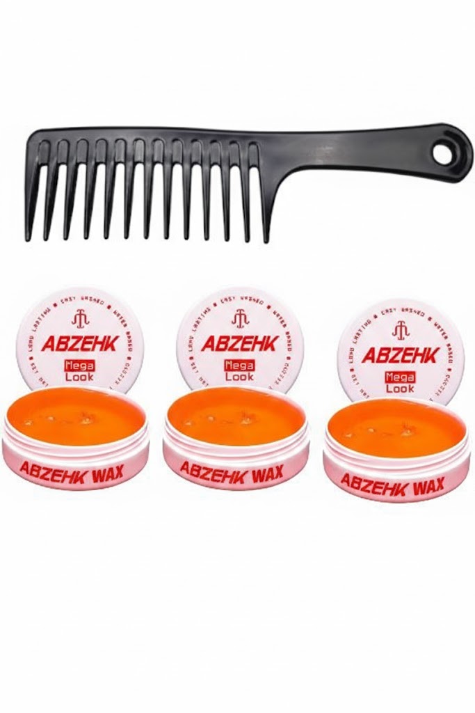 Abzehk Rood Mega Look Hair Styling Wax 3 Stuks + Gratis Styling Kam kopen in Nederland