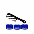 Ronuls Professional hair styling wax Blue met styling kam Voordeelverpakking 3x 150ml