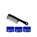Ronuls Professional hair styling wax Blue with styling comb Value pack 3x 150ml afbeelding 1