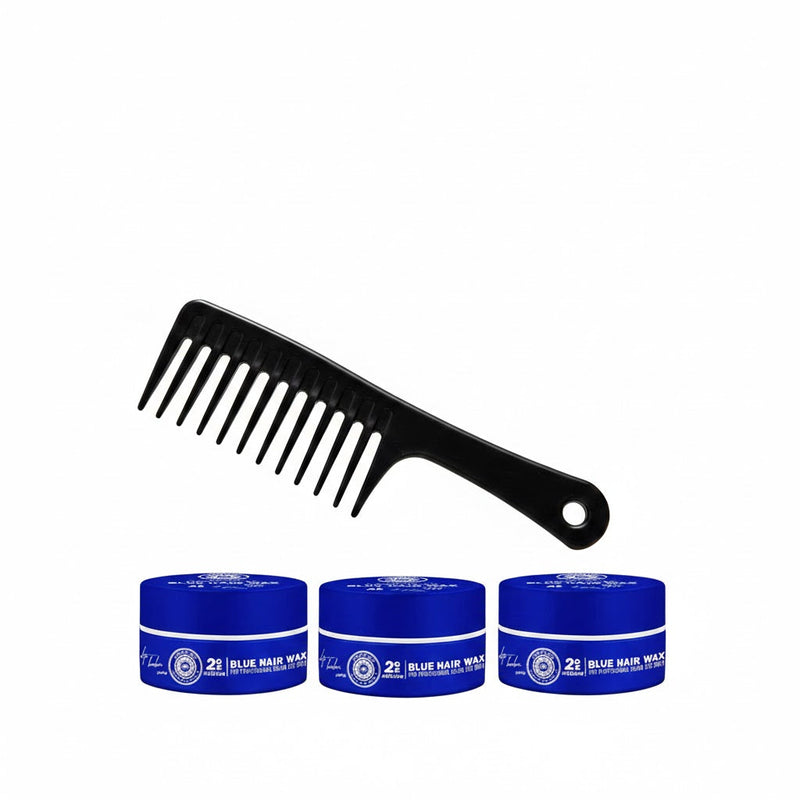 Ronuls Professional hair styling wax Blue with styling comb Value pack 3x 150ml kopen in Nederland