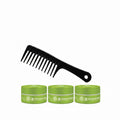 Ronuls Professional hair styling Matte wax met styling kam Voordeelverpakking 3x 150ml