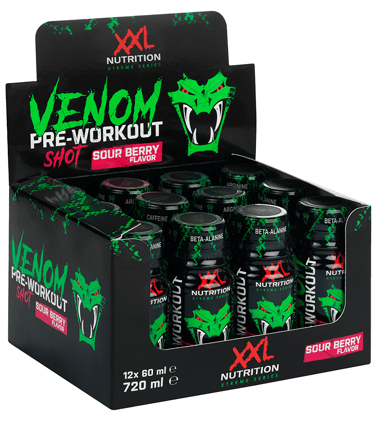 Venom Pre-Workout Shot - 12 x 60 ml - XXL Nutrition - 100% Halal Cosmetica